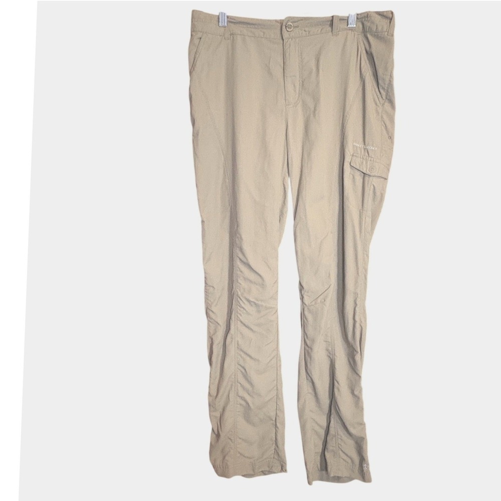 Columbia Hiking Pants Women 12 Tan Good Insect Blocker Packable Outdoor Utility